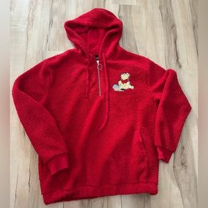 Disney Winnie The Pooh Red Women’s Quarter Zip Size Small